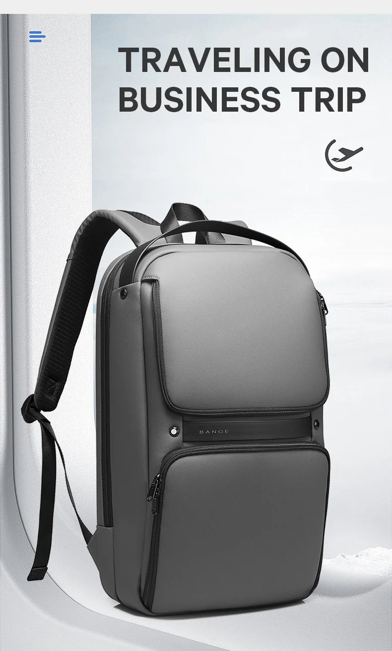 BANGE Original Unique Design Multi-Layer Space Business Backpacks Men Teenage USB External Charge 15.6 Laptop Traval Backpack