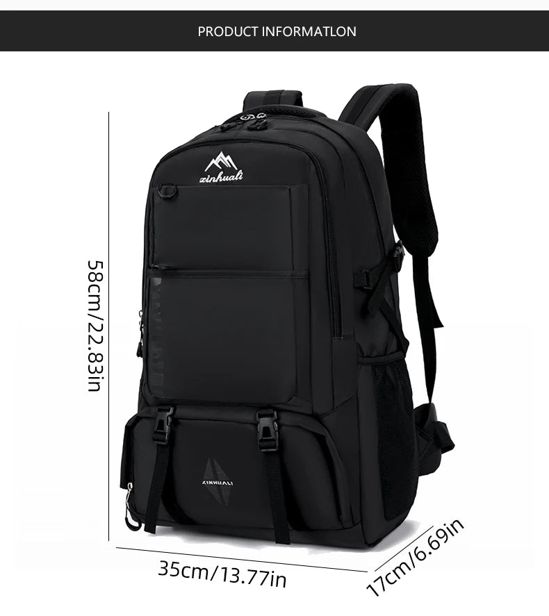 60L Travel Backpacks Men Business Laptop Pack Large Capacity 15.6 Inch Computer Bag Travel Commuting Daypack College Student Bag