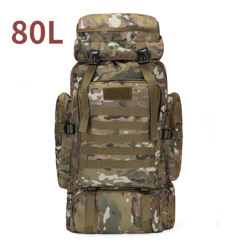 80L/100L Mountaineering Bag Climb Bag Tactical Backpacks Large Backpack Outdoors Hiking Camping Travel Bags