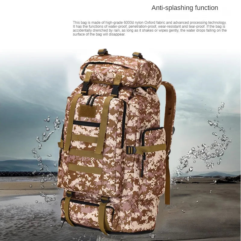 80L/100L Mountaineering Bag Climb Bag Tactical Backpacks Large Backpack Outdoors Hiking Camping Travel Bags