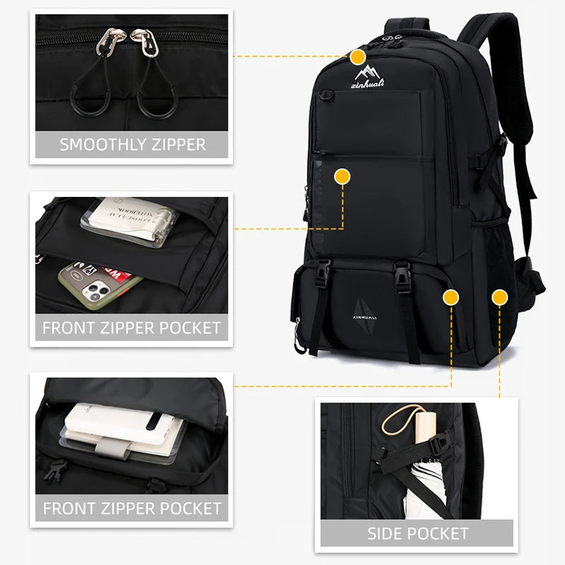 60L Travel Backpacks Men Business Laptop Pack Large Capacity 15.6 Inch Computer Bag Travel Commuting Daypack College Student Bag