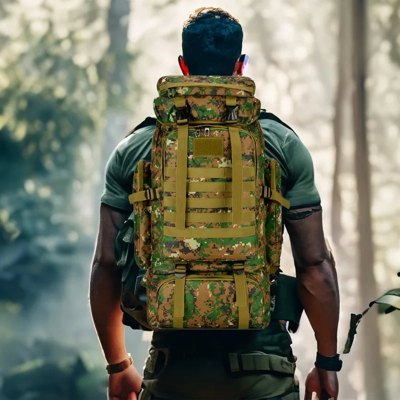 80L/100L Mountaineering Bag Climb Bag Tactical Backpacks Large Backpack Outdoors Hiking Camping Travel Bags