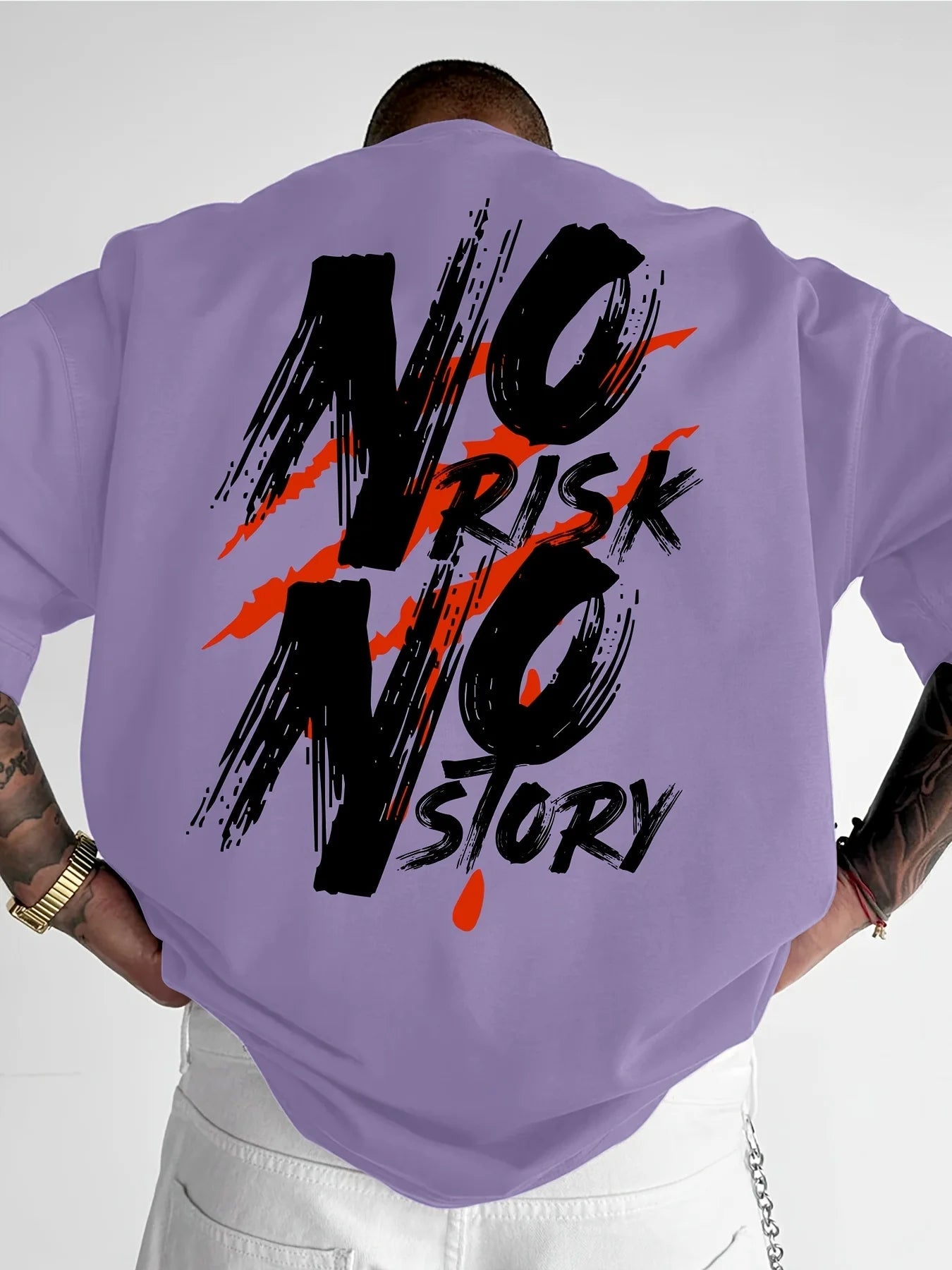 NO RISK NO STORY Men's Streetwear Graphic Print Plus size Short Sleeve Men's Summer Round Neck Women's T-shirt Tee Men Clothes Don't Taxe That
