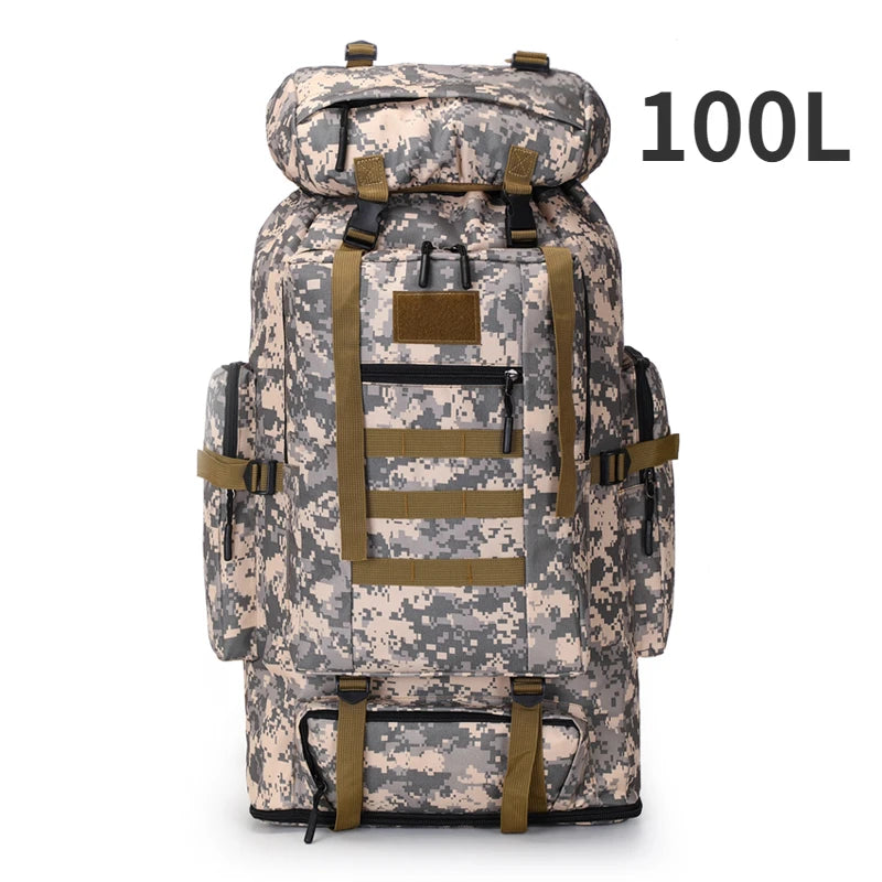 80L/100L Mountaineering Bag Climb Bag Tactical Backpacks Large Backpack Outdoors Hiking Camping Travel Bags
