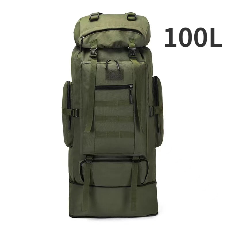 80L/100L Mountaineering Bag Climb Bag Tactical Backpacks Large Backpack Outdoors Hiking Camping Travel Bags