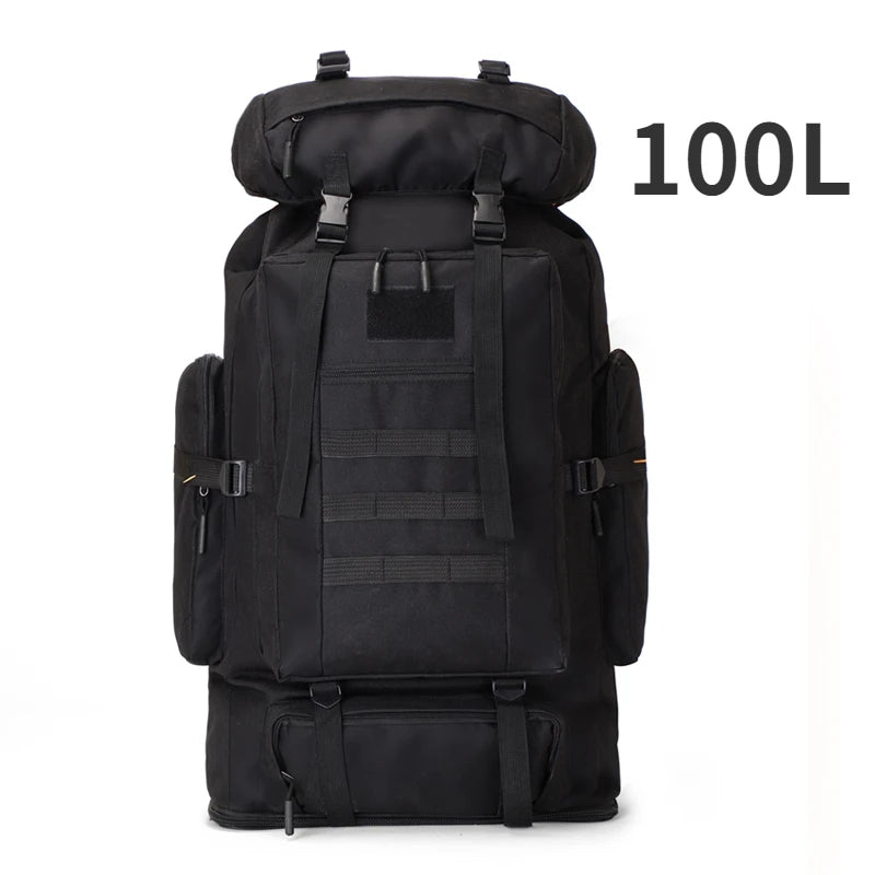 80L/100L Mountaineering Bag Climb Bag Tactical Backpacks Large Backpack Outdoors Hiking Camping Travel Bags