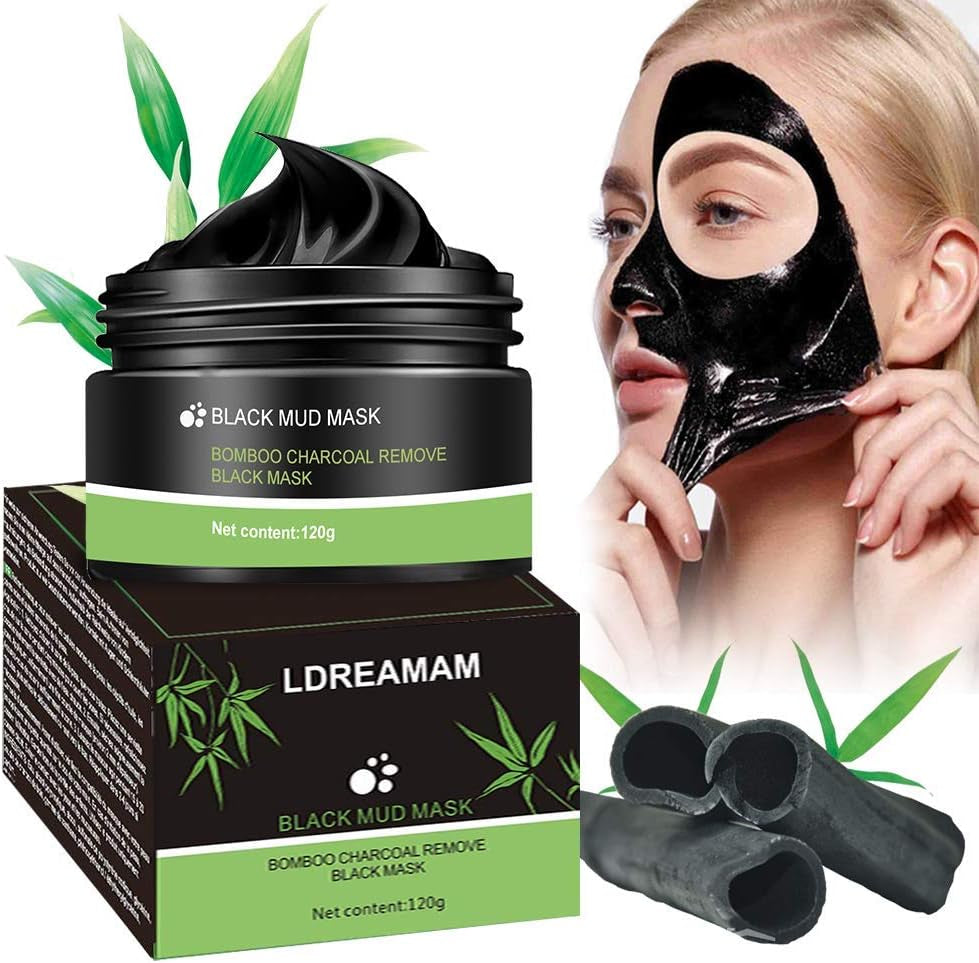 Peel off Masque,Blackhead Remover Masque,Masque Charbon Noire,Nettoyant En Profondeur Rétrécir Pores,Anti-Point Noir Masque,120G