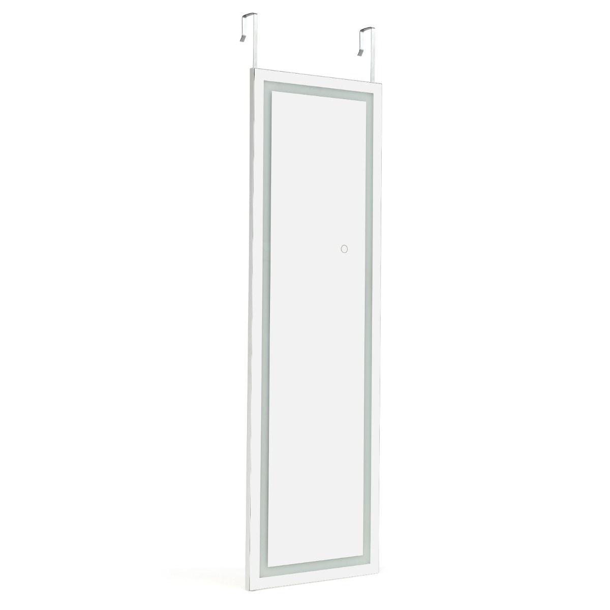 Miroir Mural LED Miroir Pleine Longueur Lumineux À 3 Couleurs Cadre En MDF 120 X 37Cm Blanc