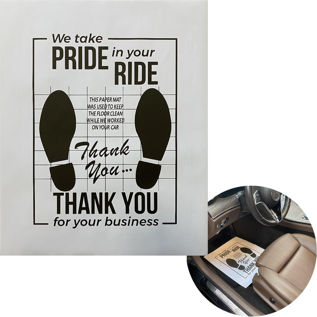 White Car Paper Floor Mats,50Pcs Vehicles Disposable Floor Pads,Temporary Cars F