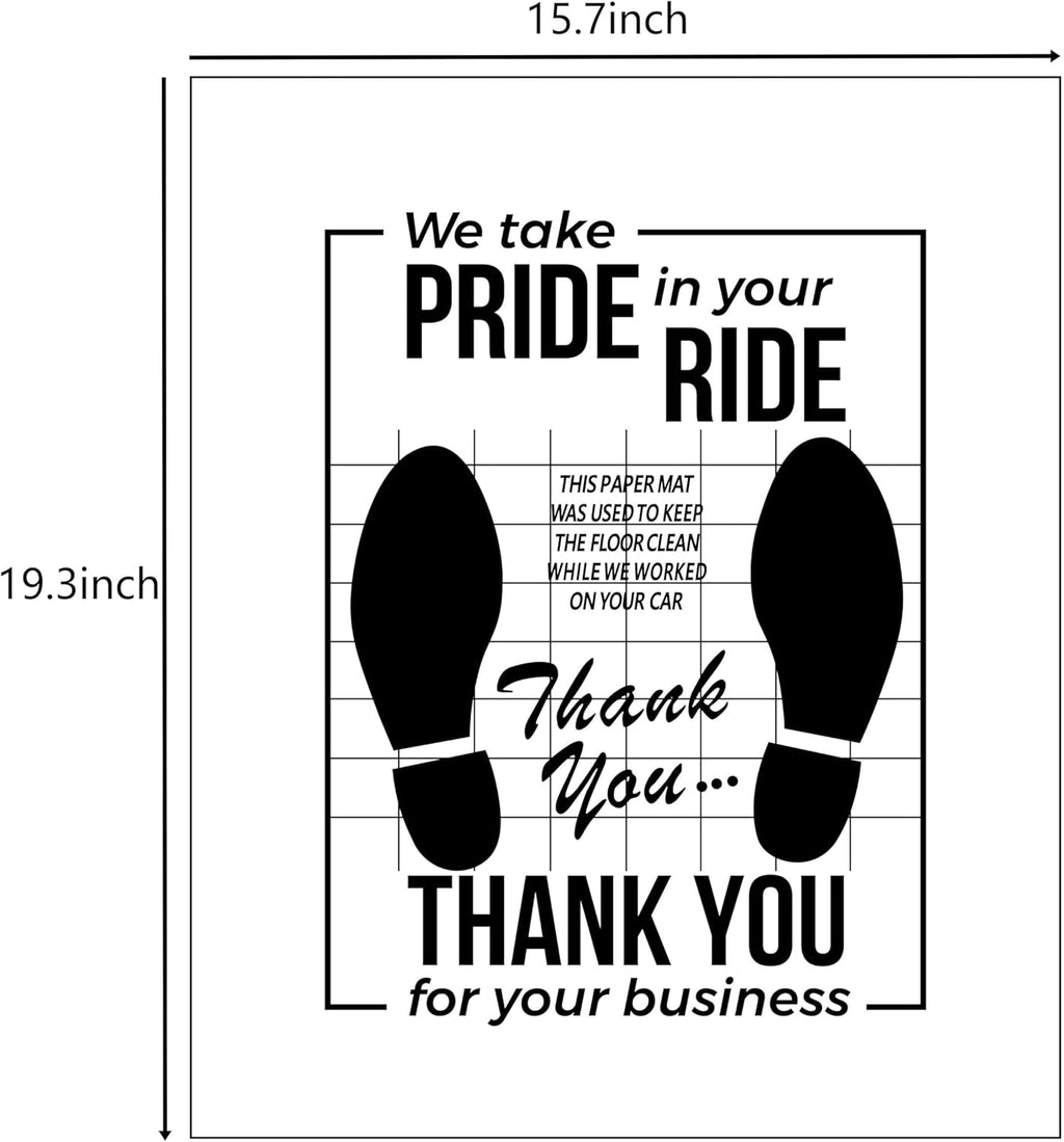 White Car Paper Floor Mats,50Pcs Vehicles Disposable Floor Pads,Temporary Cars F