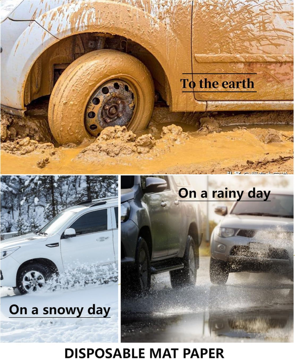 White Car Paper Floor Mats,50Pcs Vehicles Disposable Floor Pads,Temporary Cars F