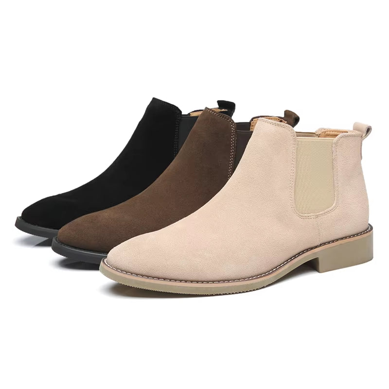 NEW Men'S Chelsea Boots Men'S Boots Cow Suede Slip-On British Style Desert Boots Men'S Casual Boots Men'S Ankle Boots 2023