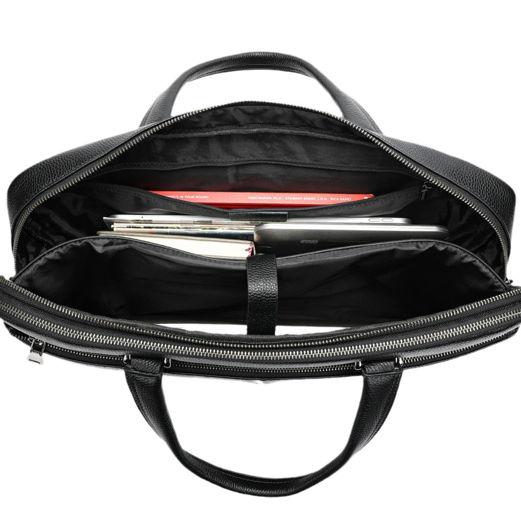 Men'S Handbag Horizontal Briefcase Large Capacity First Layer Cowhide 17-Inch Computer Bag