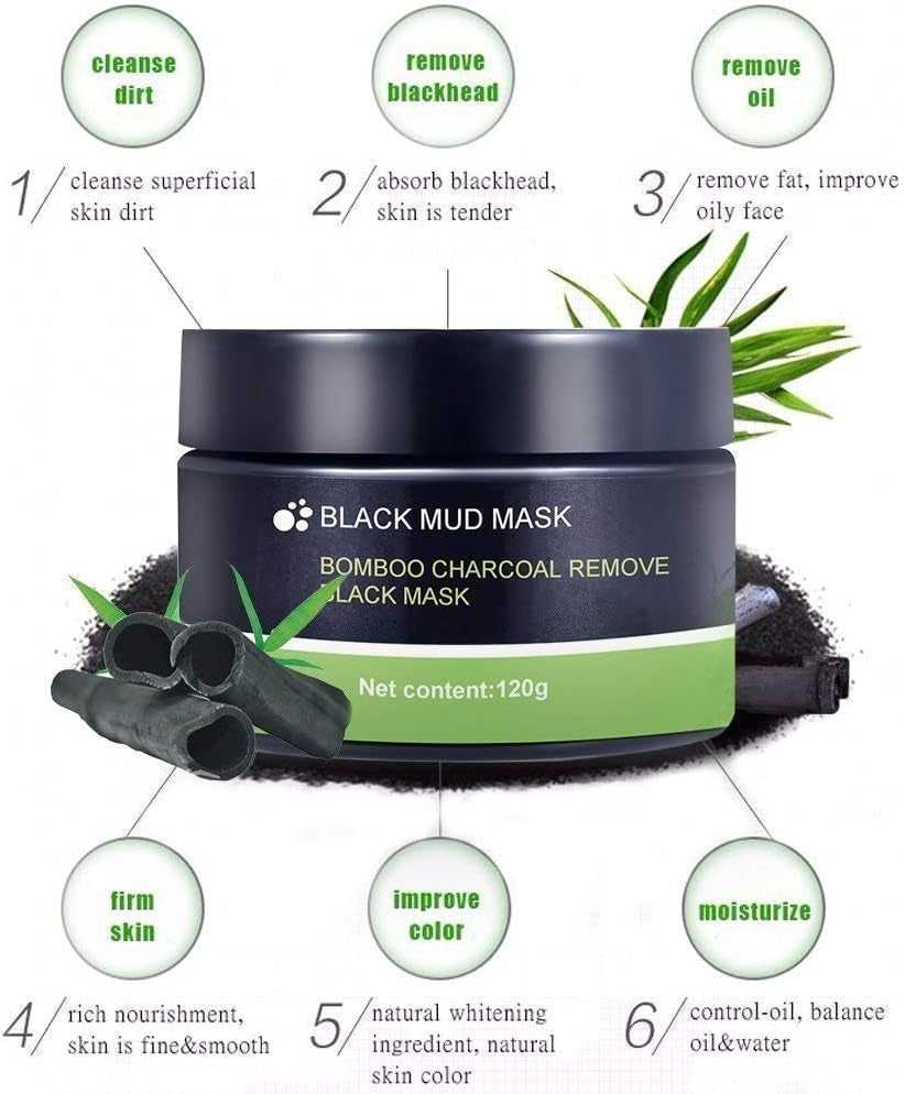 Peel off Masque,Blackhead Remover Masque,Masque Charbon Noire,Nettoyant En Profondeur Rétrécir Pores,Anti-Point Noir Masque,120G
