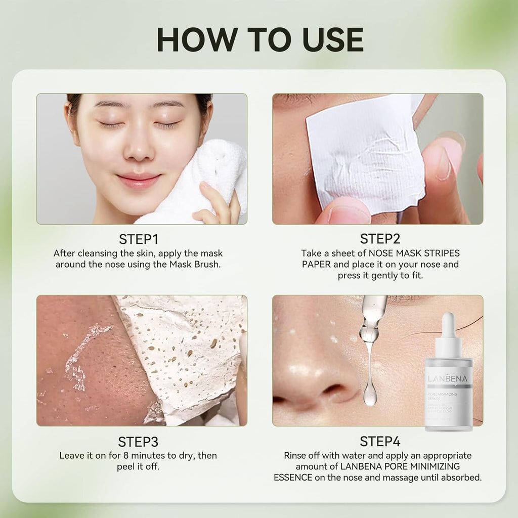 Bandelettes Pour Points Noirs (50 Grammes), 100 Pièces Masque Point Noir,  Patch Point Noir