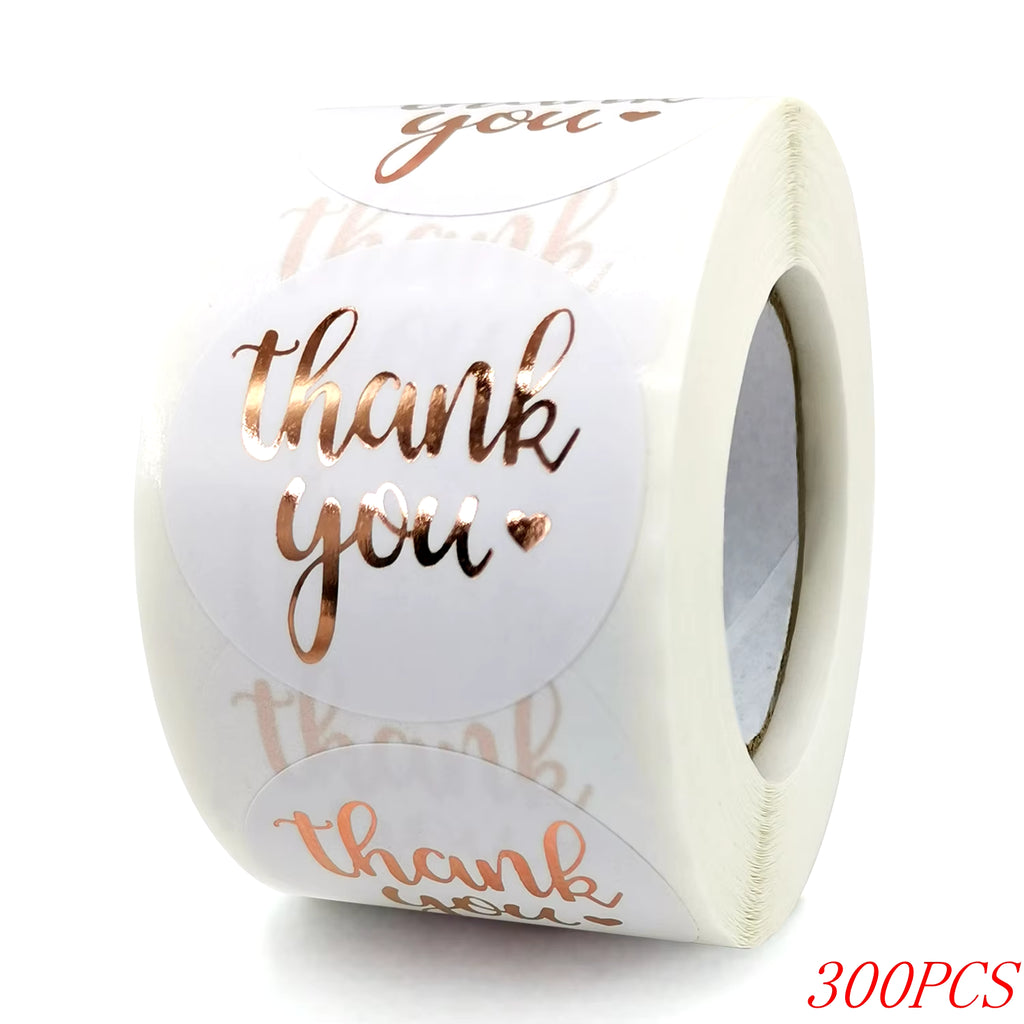 50-500Pcs 1Inch Blue Thank You Stickers for Envelope Sealing Labels Stationery Supplies Handmade Wedding Gift Decoration Sticker