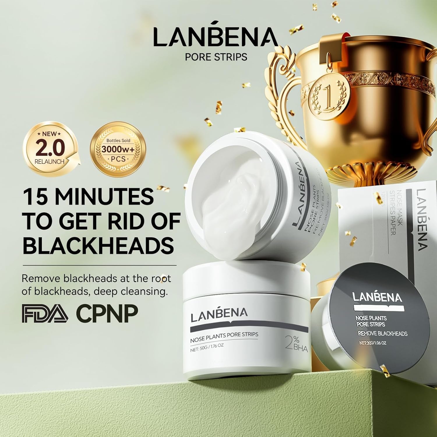 Bandelettes Pour Points Noirs (50 Grammes), 100 Pièces Masque Point Noir,  Patch Point Noir