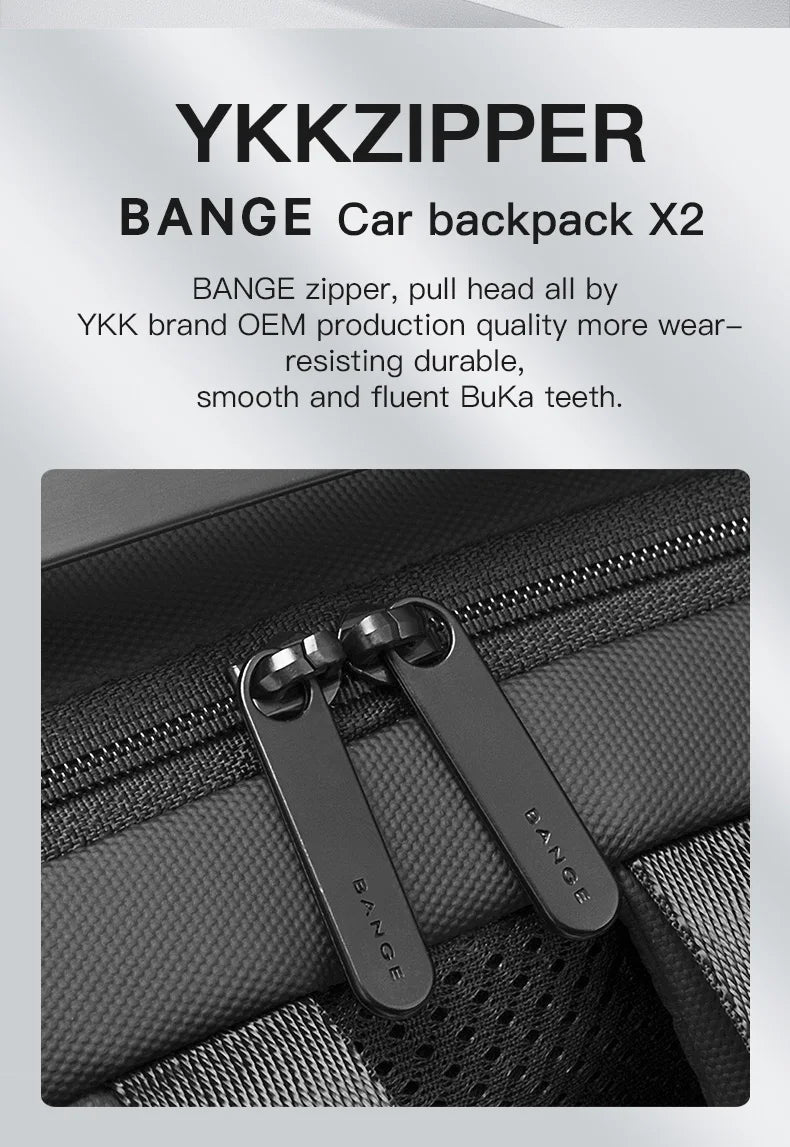 BANGE Original Unique Design Multi-Layer Space Business Backpacks Men Teenage USB External Charge 15.6 Laptop Traval Backpack Don't Taxe That