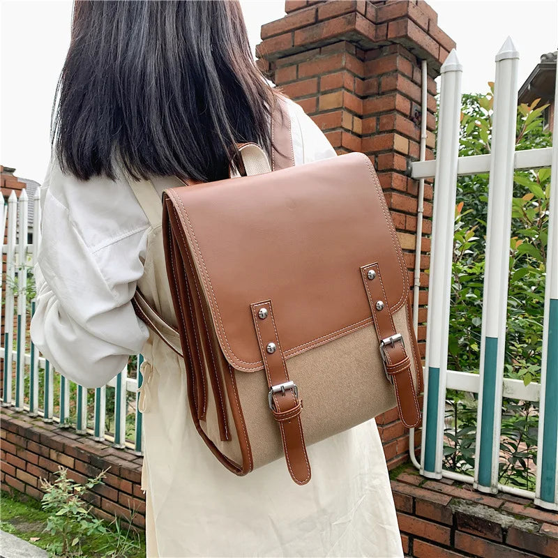 Preppy style women backpack Large Capacity Laptop Bag Casual School Backpacks for Girls patchwork Travel bags for Female totes Don't Taxe That