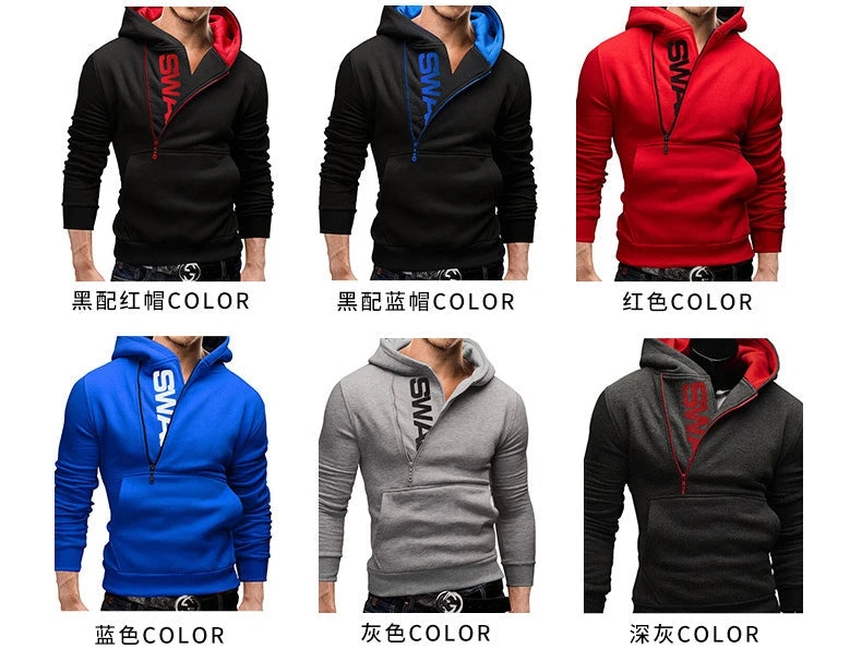 Mans Spring and Autumn Hoodies Letter Fleece Hooded Sweatshirt Patchwork Color Warm Plus Velvet Zipper Hoodies 6XL Don't Taxe That