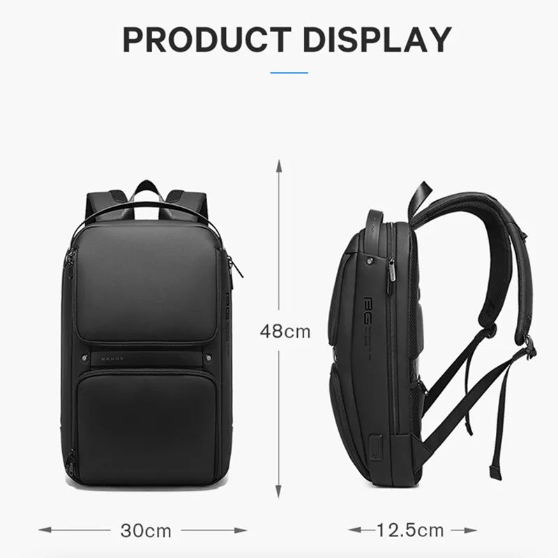 BANGE Original Unique Design Multi-Layer Space Business Backpacks Men Teenage USB External Charge 15.6 Laptop Traval Backpack Don't Taxe That