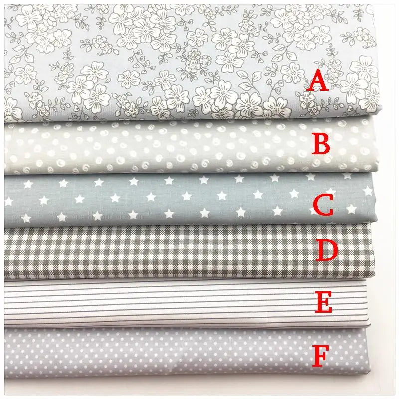 Syunss,New Gray Floral Printed Cotton Fabric DIY Tissue Patchwork Telas Sewing Baby Toy Bedding Quilting Tecido Tilda The Cloth Don't Taxe That