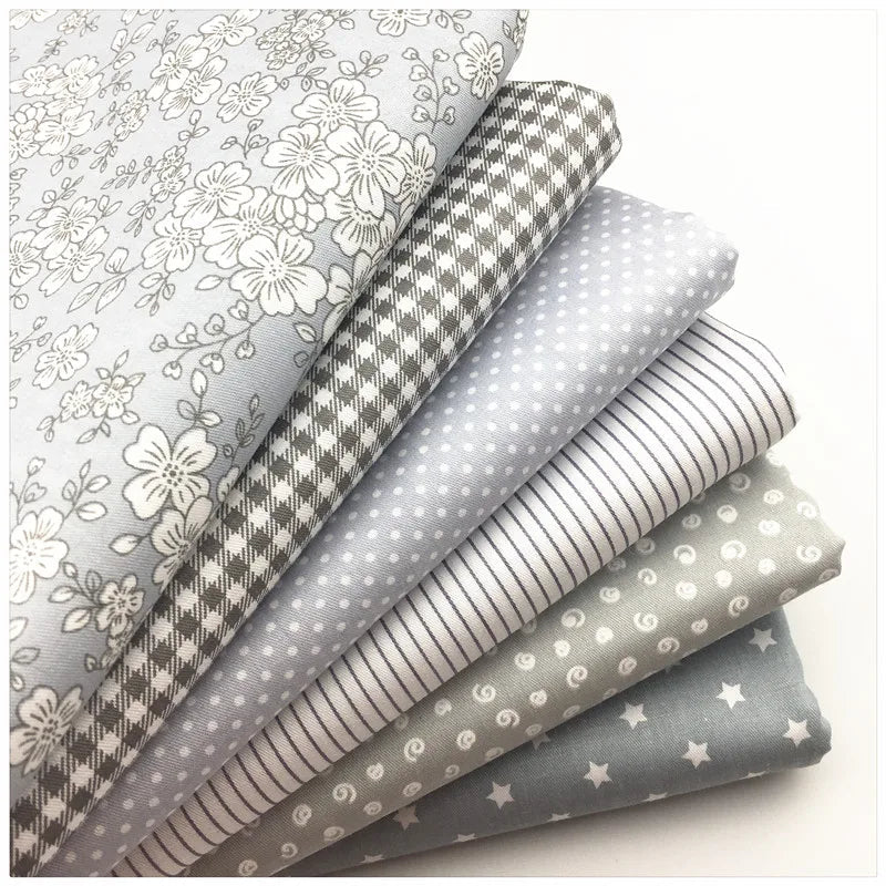 Syunss,New Gray Floral Printed Cotton Fabric DIY Tissue Patchwork Telas Sewing Baby Toy Bedding Quilting Tecido Tilda The Cloth Don't Taxe That