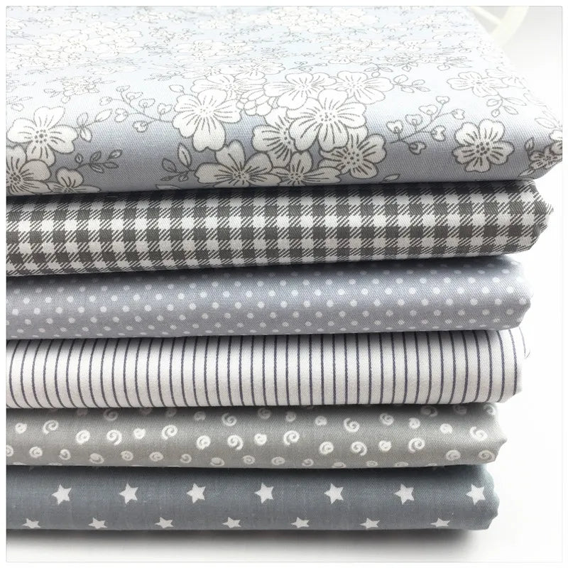Syunss,New Gray Floral Printed Cotton Fabric DIY Tissue Patchwork Telas Sewing Baby Toy Bedding Quilting Tecido Tilda The Cloth Don't Taxe That