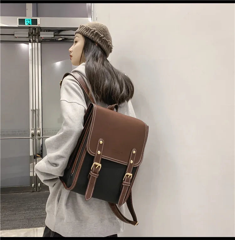 Preppy style women backpack Large Capacity Laptop Bag Casual School Backpacks for Girls patchwork Travel bags for Female totes Don't Taxe That