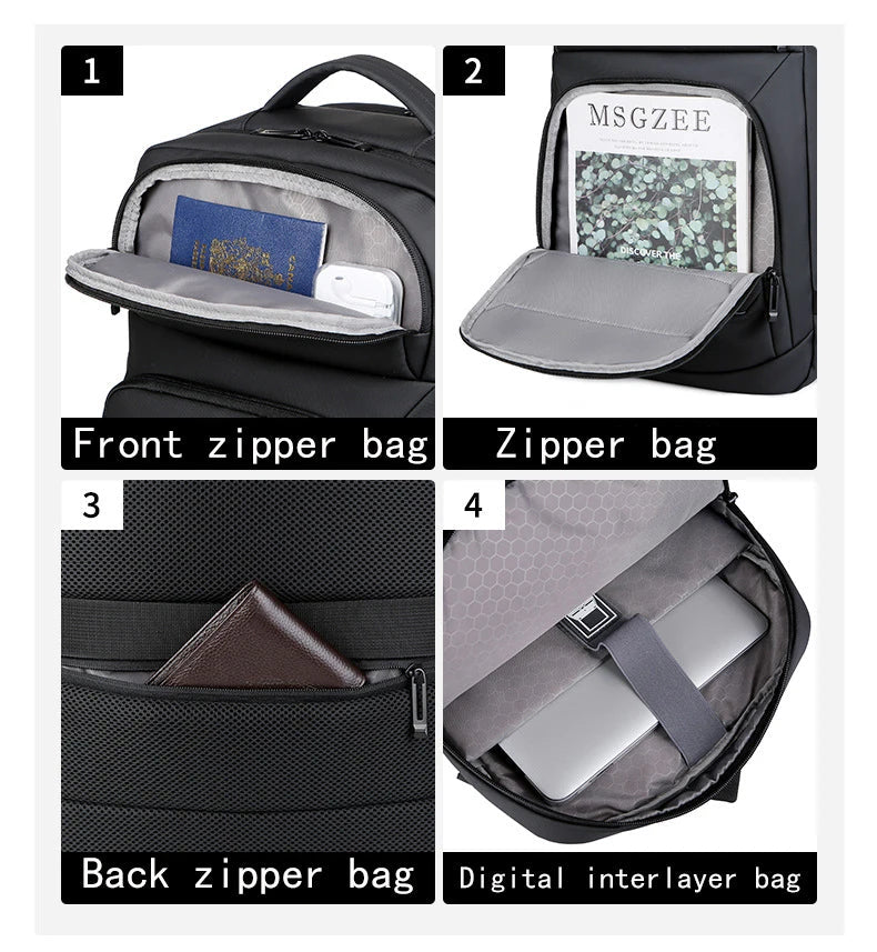 Expandable Men‘s 17 Inch Laptop Backpacks Waterproof Notebook Bag USB Schoolbag Sports Travel School Bag Pack Backpack For Male Don't Taxe That