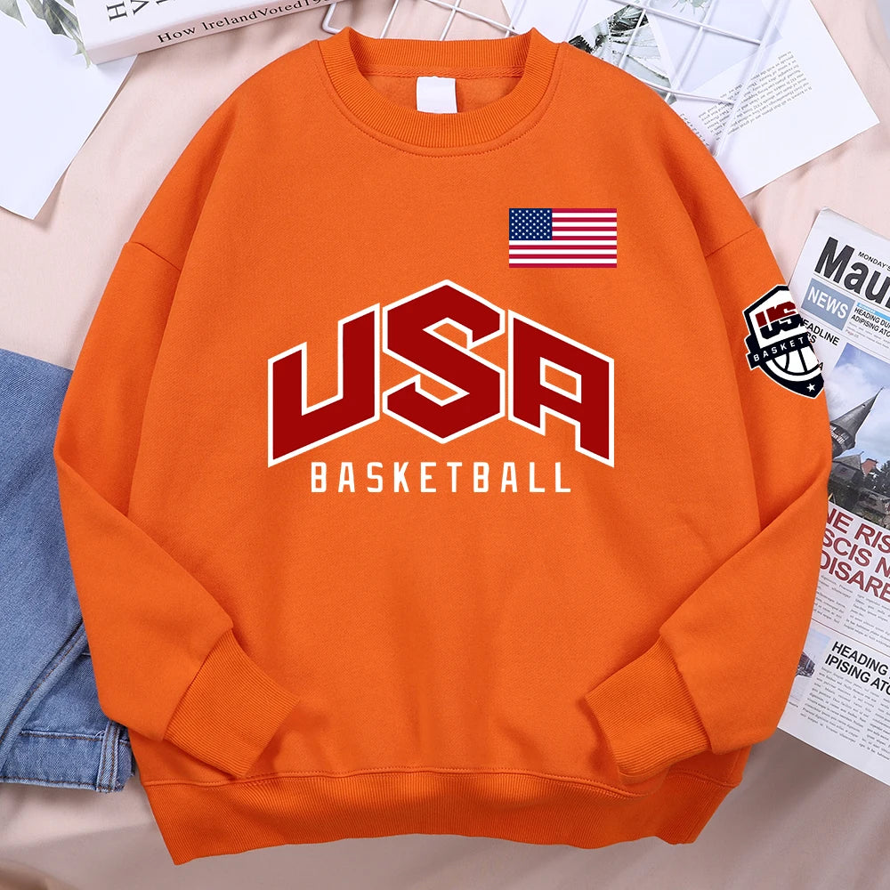 USA Basketballer Printed Street Casual Hoody Men Women Hip Hop Oversized Clothing Loose Warm Fleece Sweatshirts Couple Hoodies Don't Taxe That