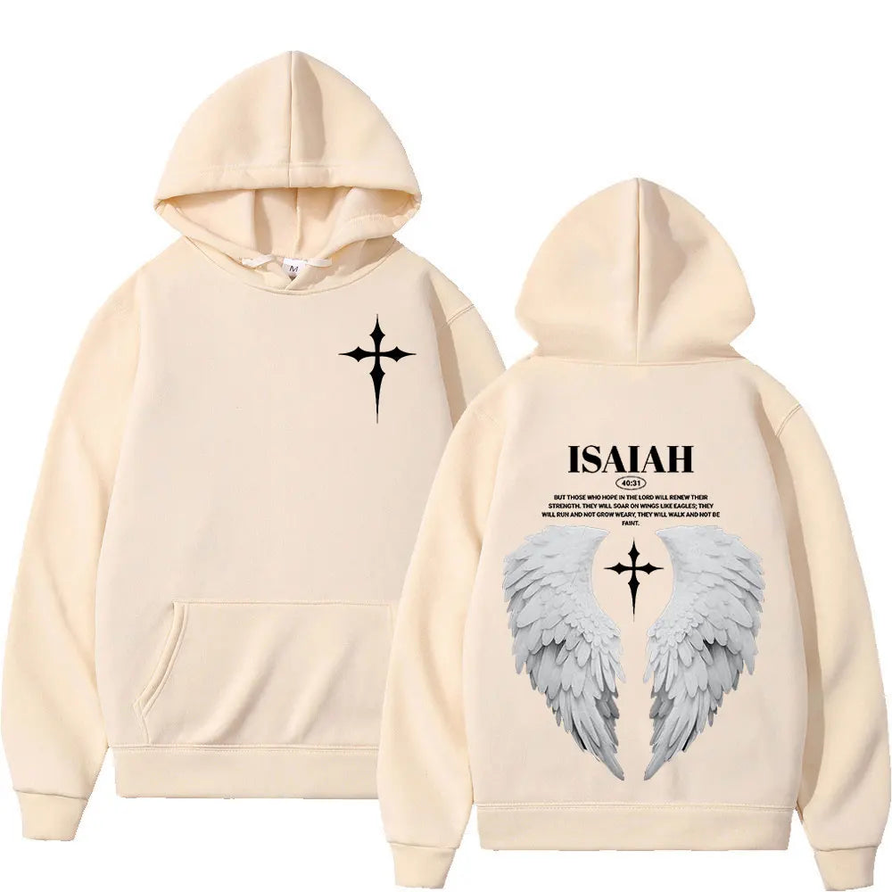 Aesthetic Christian Jesus Wing Bible Verse Hoodies Men Women Fashion Harajuku Oversized Sweatshirt Casual Loose Fleece Pullovers Don't Taxe That