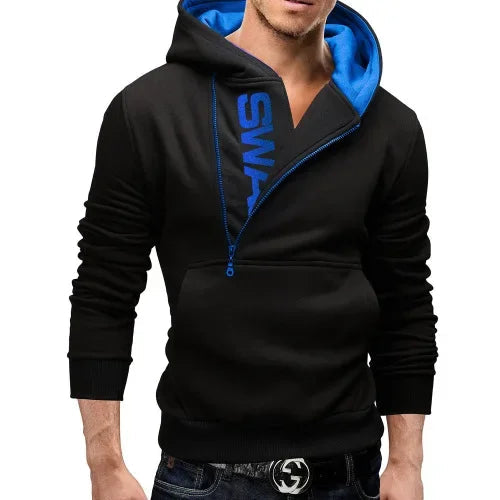 Mans Spring and Autumn Hoodies Letter Fleece Hooded Sweatshirt Patchwork Color Warm Plus Velvet Zipper Hoodies 6XL Don't Taxe That
