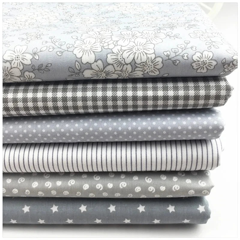 Syunss,New Gray Floral Printed Cotton Fabric DIY Tissue Patchwork Telas Sewing Baby Toy Bedding Quilting Tecido Tilda The Cloth Don't Taxe That