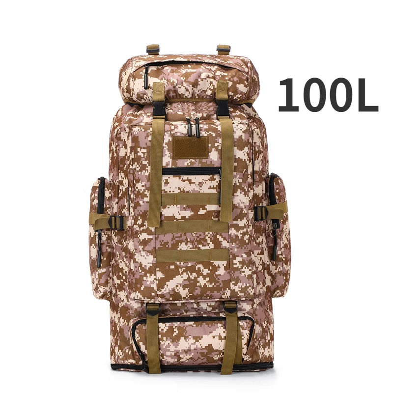 80L/100L  Mountaineering Bag Climb Bag Tactical Backpacks Large Backpack Outdoors Hiking Camping Travel Bags Don't Taxe That