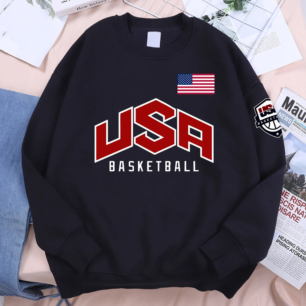 USA Basketballer Printed Street Casual Hoody Men Women Hip Hop Oversized Clothing Loose Warm Fleece Sweatshirts Couple Hoodies Don't Taxe That