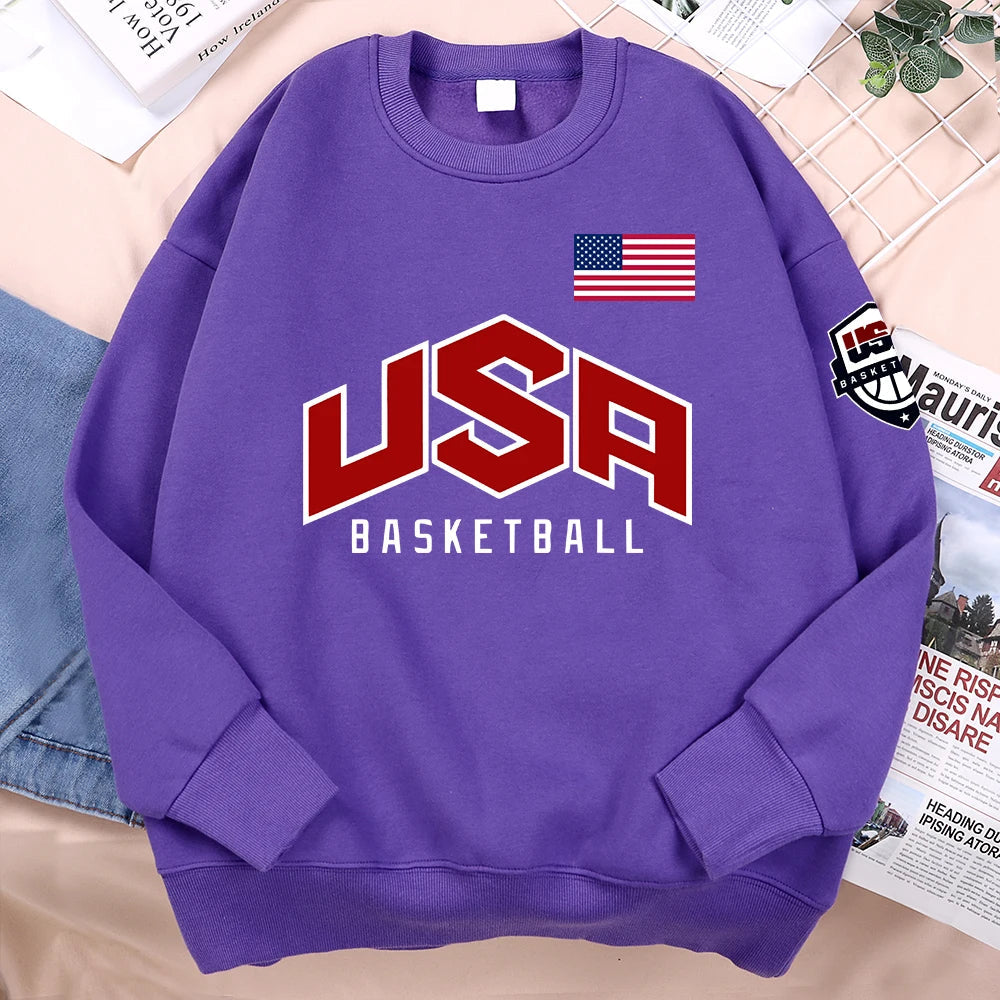 USA Basketballer Printed Street Casual Hoody Men Women Hip Hop Oversized Clothing Loose Warm Fleece Sweatshirts Couple Hoodies Don't Taxe That