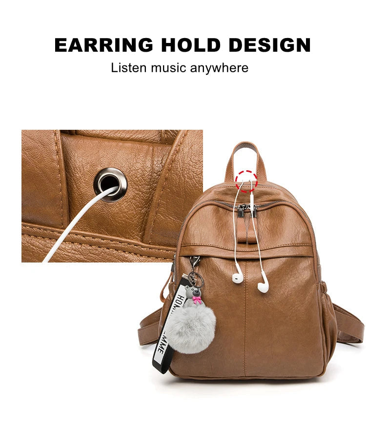 Genuine Leather Backpacks for Women Cowhide High Capacity Waterproof Backpack Trendy Women Bags Girl Travel School Bags Don't Taxe That