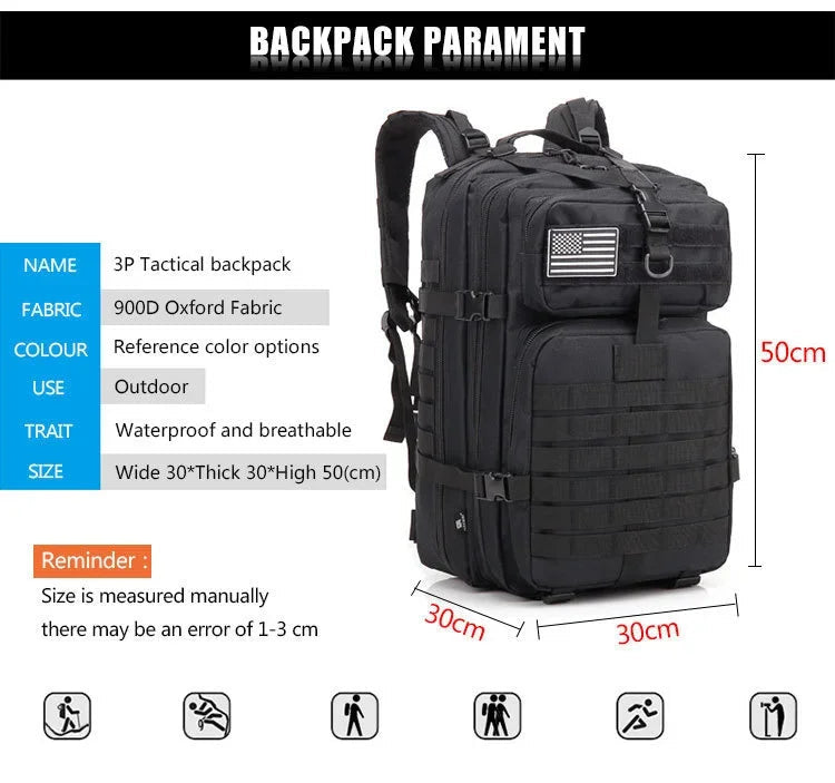 30L/50L Man Tactical Backpacks For Hunting Outdoor Traveling Bag camping equipment back pack Hiking travel backpack EDC Molle Don't Taxe That
