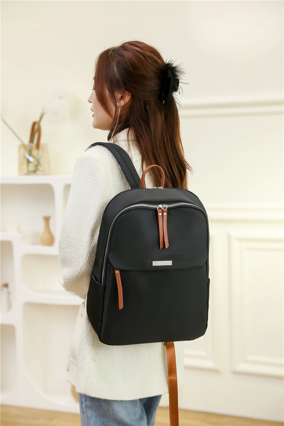 Waterproof Nylon Back Pack Women Business Laptop Backpacks Ladies Bagpack Travel Rucksack Large Capacity School Bag for Girls Don't Taxe That