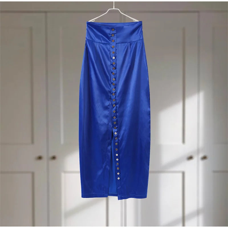 Crop Tops Long Skirt Two Piece Set Women Elegant Sleeveless Top Suit With Front Split Skirt Lady Chic Sexy Evening Party Outfits Don't Taxe That