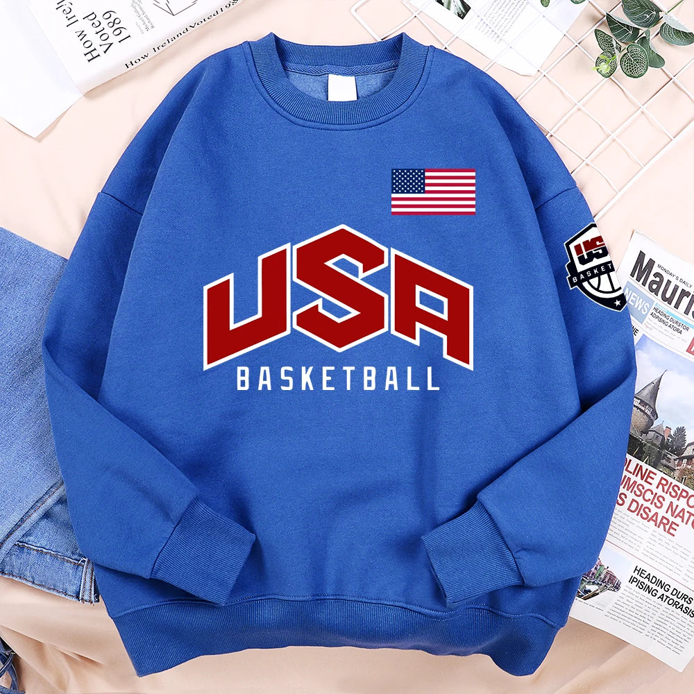 USA Basketballer Printed Street Casual Hoody Men Women Hip Hop Oversized Clothing Loose Warm Fleece Sweatshirts Couple Hoodies Don't Taxe That