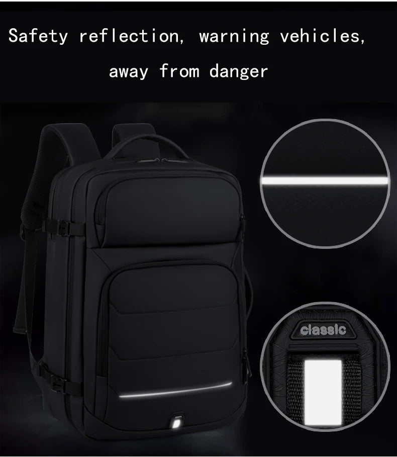 Expandable Men‘s 17 Inch Laptop Backpacks Waterproof Notebook Bag USB Schoolbag Sports Travel School Bag Pack Backpack For Male Don't Taxe That