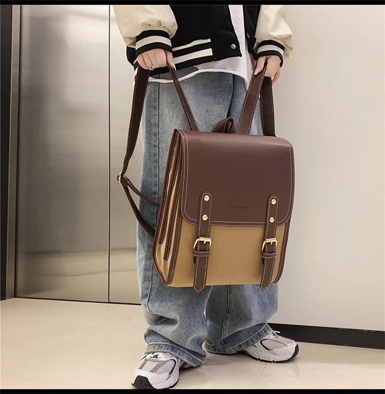 Preppy style women backpack Large Capacity Laptop Bag Casual School Backpacks for Girls patchwork Travel bags for Female totes Don't Taxe That