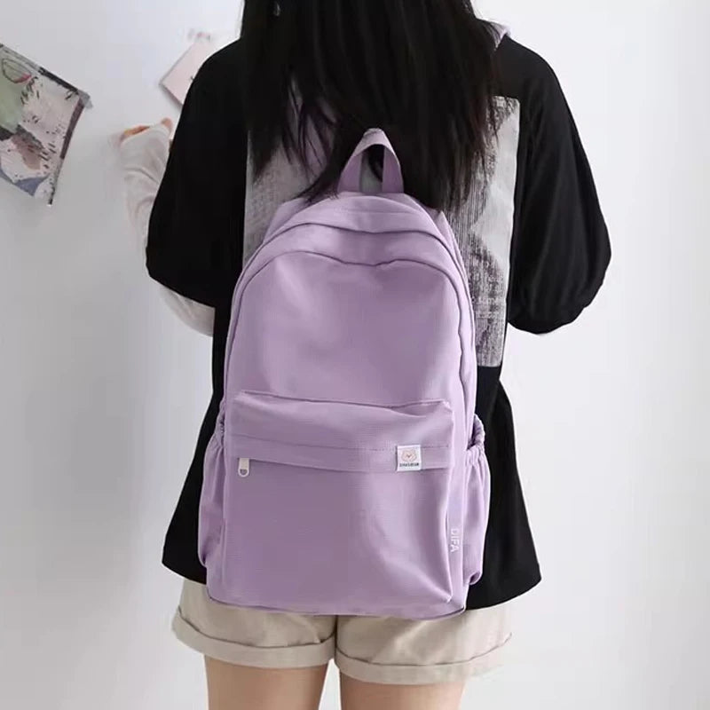 New Waterproof Nylon Women Backpack Female Travel Bag Backpacks Schoolbag for Teenage Girls Solid Color Bookbag Mochila Bookbag Don't Taxe That