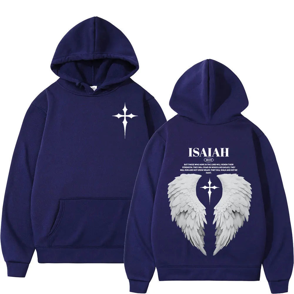 Aesthetic Christian Jesus Wing Bible Verse Hoodies Men Women Fashion Harajuku Oversized Sweatshirt Casual Loose Fleece Pullovers Don't Taxe That