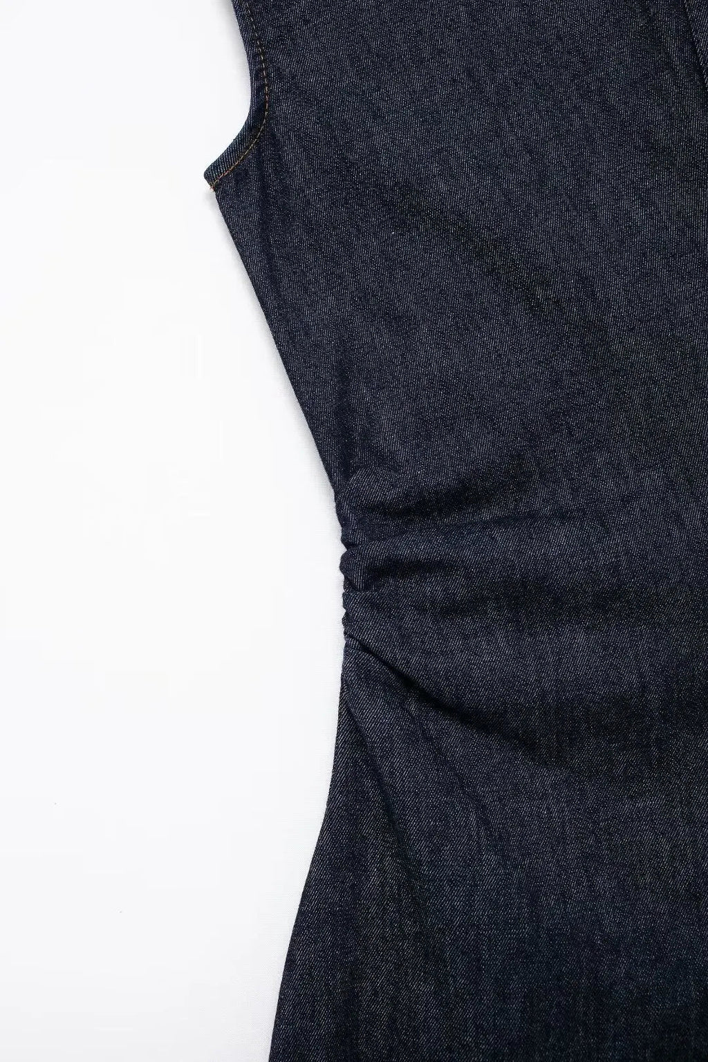 TRAFSHE Sleeveless Denim Long Dress Women Bodycon Tank Midi Dress Woman Summer Ruched Button Up Casual Dresses For Lady Don't Taxe That