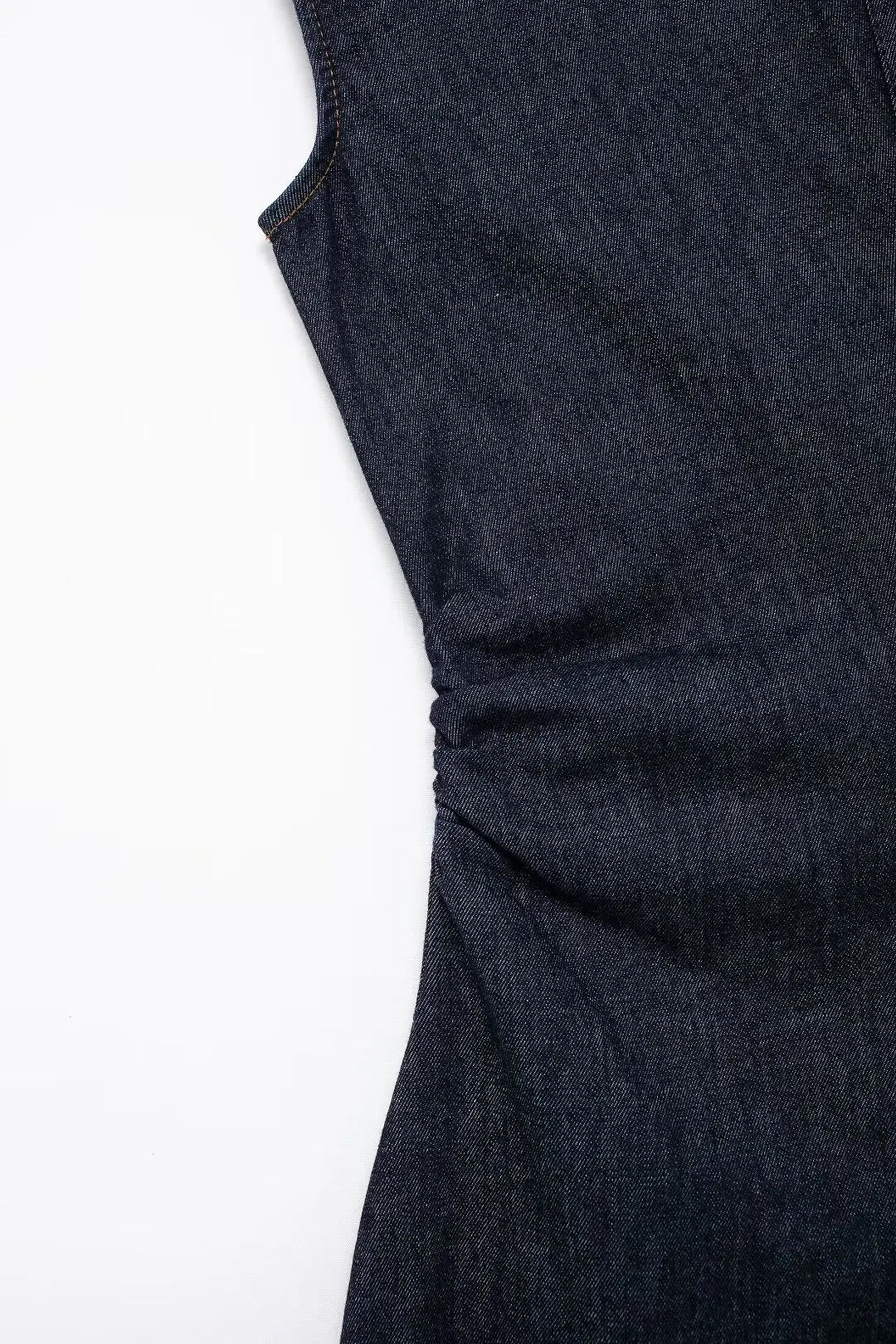 TRAFSHE Sleeveless Denim Long Dress Women Bodycon Tank Midi Dress Woman Summer Ruched Button Up Casual Dresses For Lady Don't Taxe That