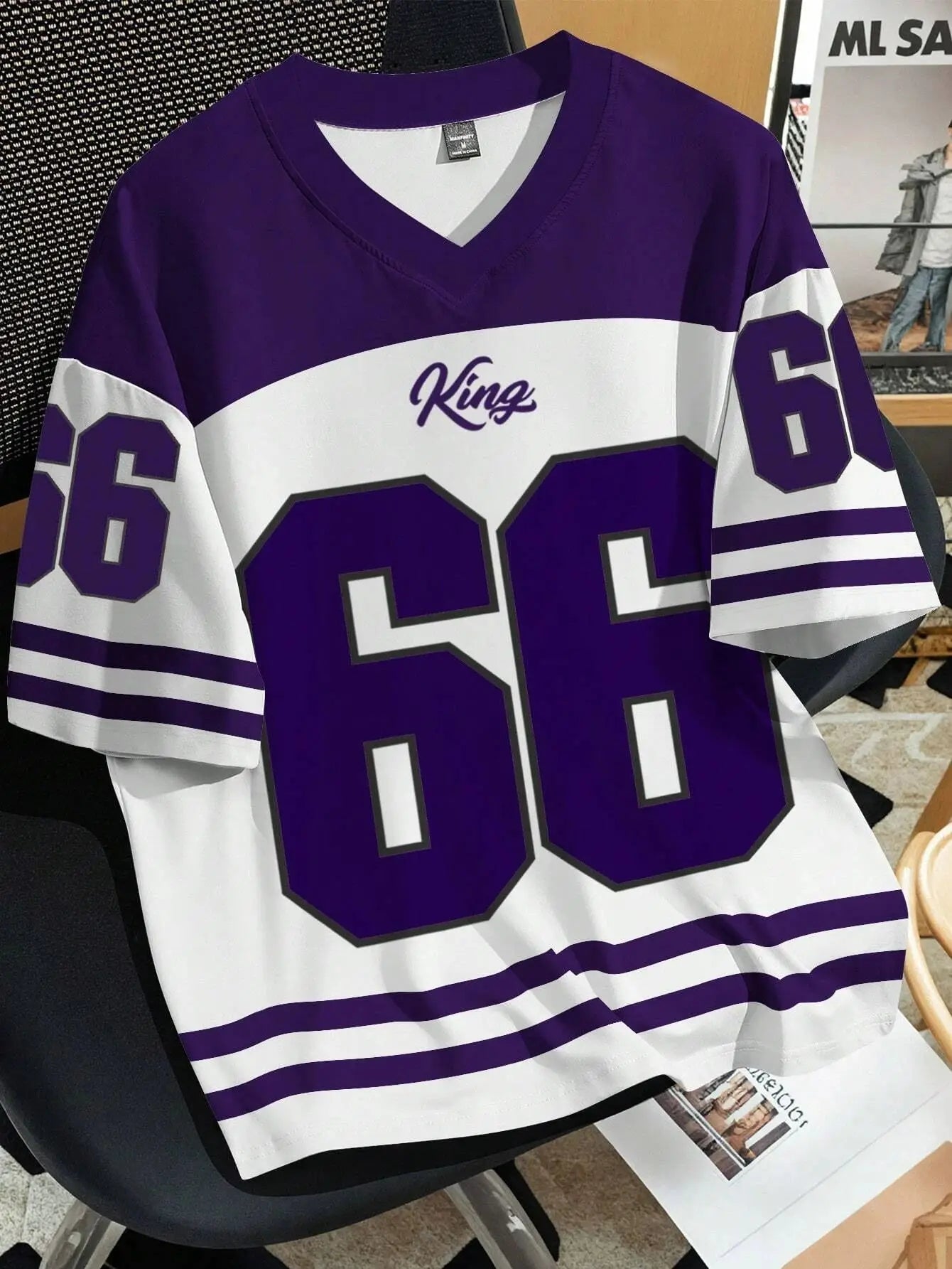 2025 summer new V-neck men's casual T-shirt Chicago letter-printed polyester pullover summer daily outdoor street wear clothes Don't Taxe That