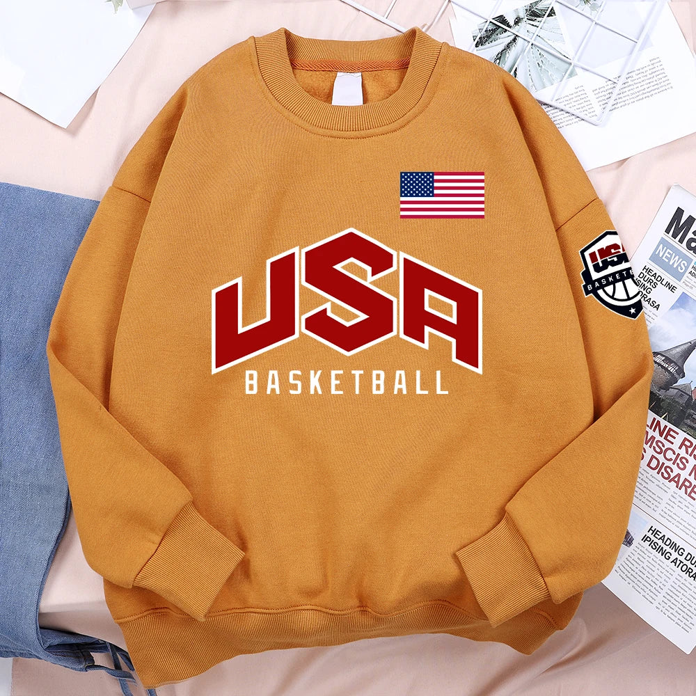 USA Basketballer Printed Street Casual Hoody Men Women Hip Hop Oversized Clothing Loose Warm Fleece Sweatshirts Couple Hoodies Don't Taxe That